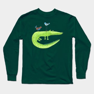 Crocodile And Birds Long Sleeve T-Shirt